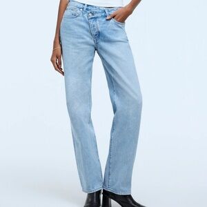 Madewell Light Wash Crossover Straight-Leg Women's Jeans